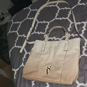 Vera Wang Stylish Cream and Tan Handbag/Shoulder/Crossbody